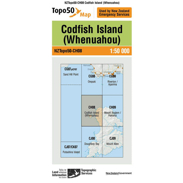 Topo Map 50 Codfish Island CH08