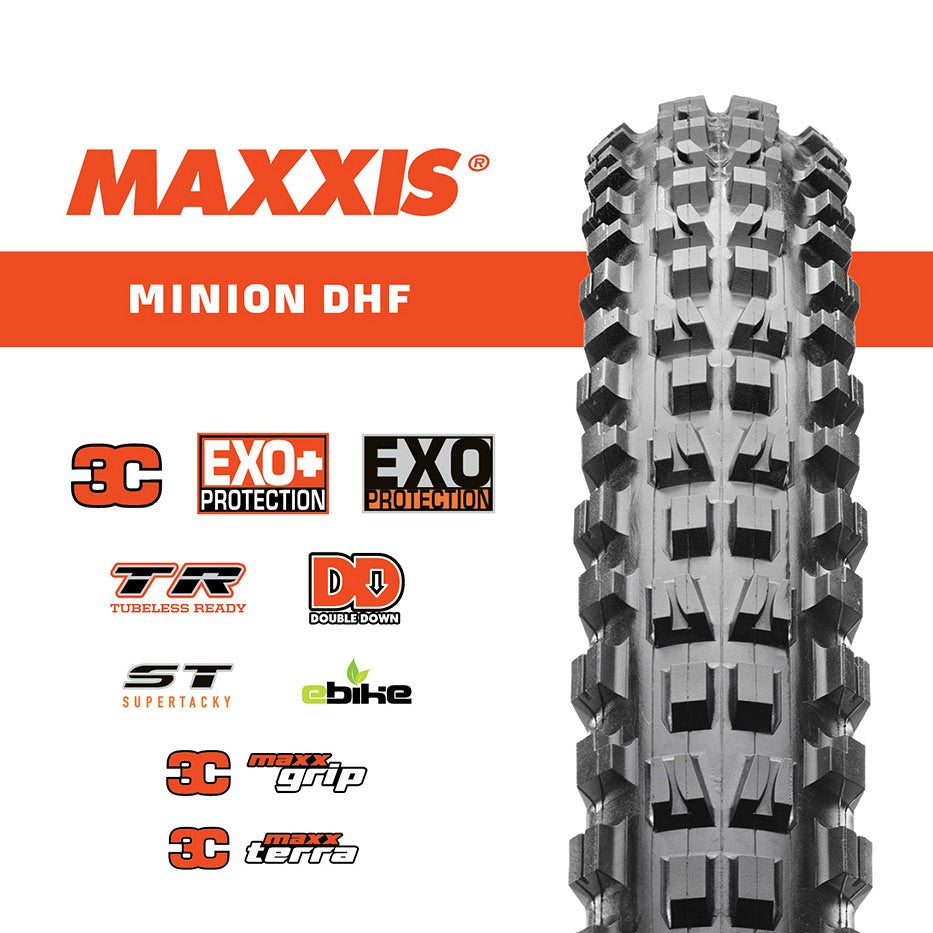 Maxxis 29 X 2.50 WT Minion DHF 3C/EXO+/TR MAXX GRIP Tyre